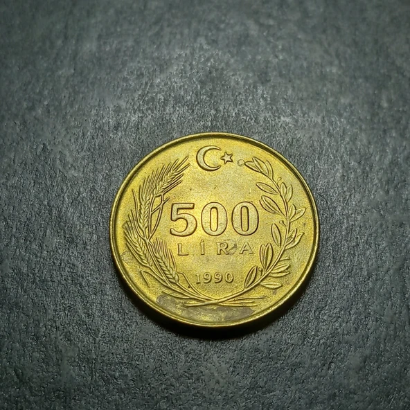 Escoines 3996368bb7e4845426 1990 500Lira Alüminyum bronz çil para - 2