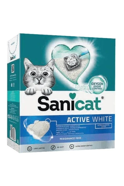 Sanicat Active White Ultra Topaklanan Kedi Kumu 6 Lt