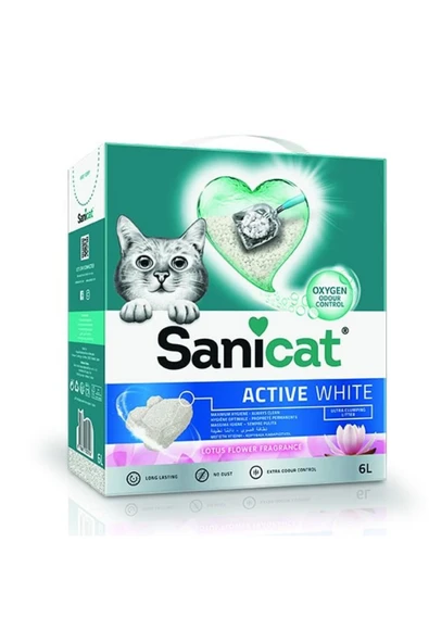 Sanicat Active White Lotus Çiçeği Kokulu Doğal Kedi Kumu 6 Lt ürün görseli