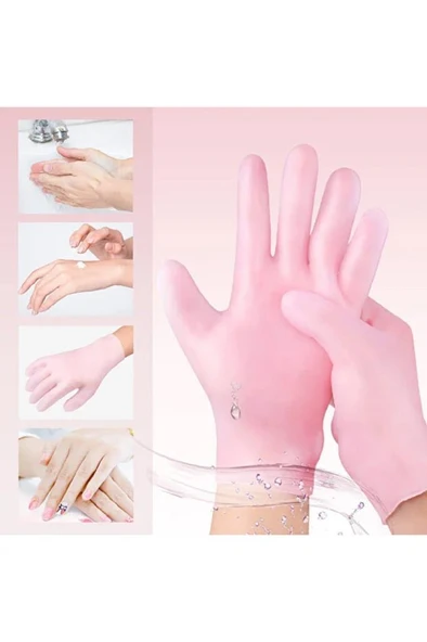 1 Çift Silikon El Nemlendirici Eldiven Çatlak Kuruluk Önleyici Jel Krem Peeling Bakım Eldiveni