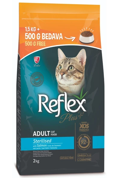 Plus Somonlu Kısırlaştırılmış Kedi Maması 1,5 Kg 500 gr Bonus ürün görseli
