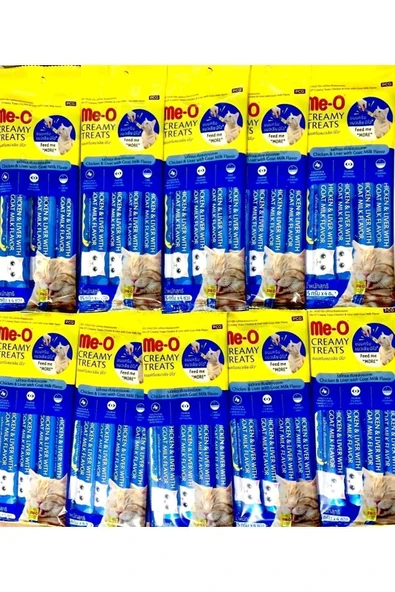 Me-O Creamy Tavuk Ciğerli Keçi Sütlü Tamamlayıcı Kedi Ödül Maması 4x15 gr 10 Adet ürün görseli