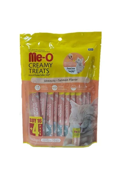 Me-O Creamy Somonlu Tamamlayıcı Kedi Ödül Maması 20x15 gr - Resim 2