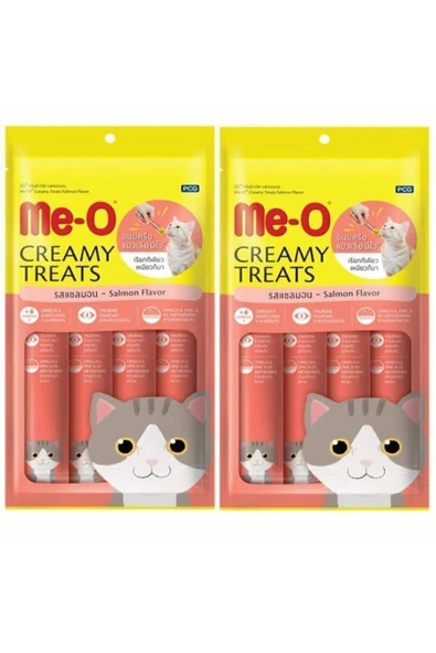 Me-O Creamy Somonlu Tamamlayıcı Kedi Ödül Maması 4x15 gr 2 Adet - 1