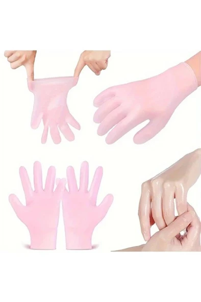 1 Çift Silikon El Nemlendirici Eldiven Çatlak Kuruluk Önleyici Jel Krem Peeling Bakım Eldiveni - 7