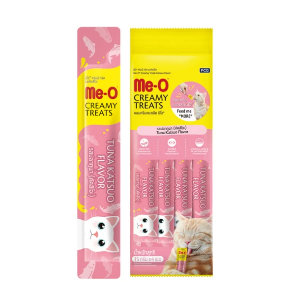 Me-O Creamy Çizgili Orkinos Balıklı Tamamlayıcı Kedi Ödül Maması 4x15 gr ürün görseli