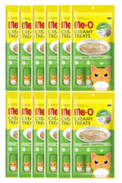 Me-O Creamy Sarı Yüzgeçli Orkinos Balıklı Tamamlayıcı Kedi Ödül Maması 4x15 gr 12 Adet - 1