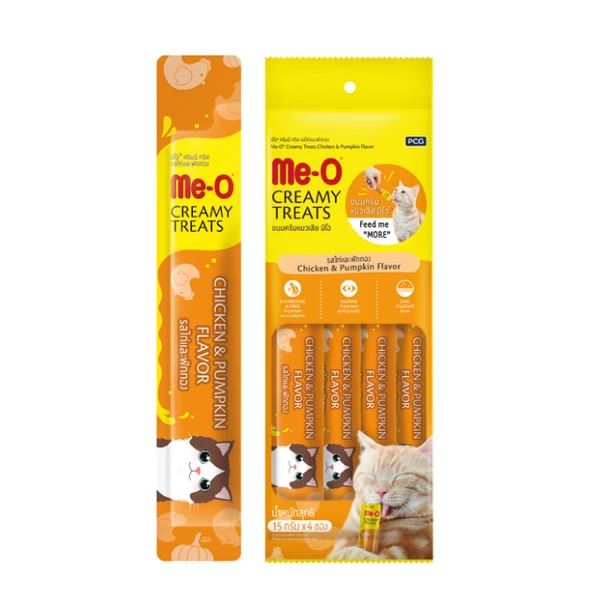 Me-O Creamy Tavuklu Ve Balkabaklı Tamamlayıcı Kedi Ödül Maması 4x15 gr ürün görseli