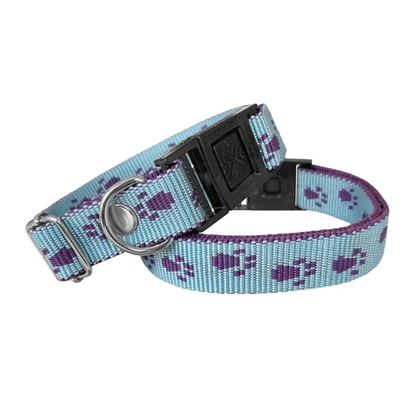 Markapet Köpek Tasması Patili Dokuma 2 cm - Min: 30 cm - Max: 50 cm Açık Mavi - 3