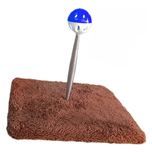 Yaylı Toplu Hacıyatmaz Kedi Aktivite Oyuncağı 16-20 cm Kahverengi - 4