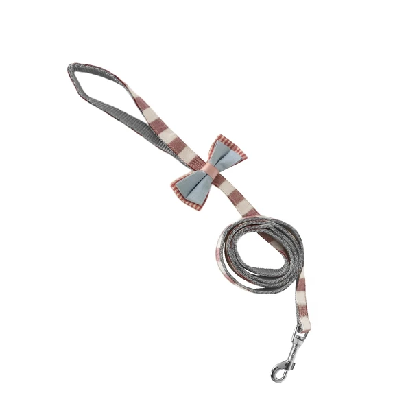 Köpek Göğüs Tasma Seti Ekose Desenli Papyonlu 1.5 cm*35-48 cm Kırmızı - Resim 7