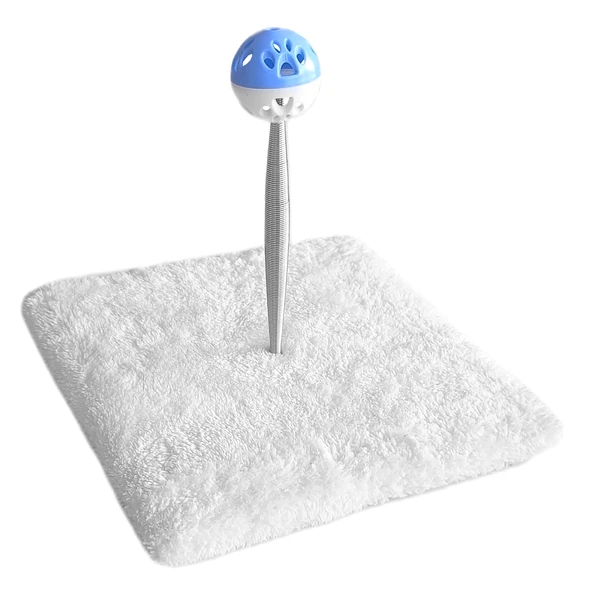 Yaylı Toplu Hacıyatmaz Kedi Aktivite Oyuncağı 16-20 cm Beyaz - Resim 2