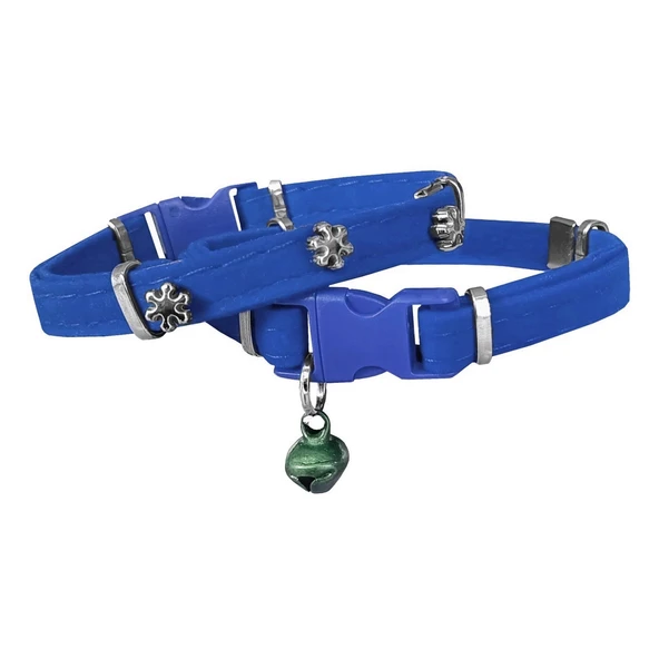 Markapet Kadife Kedi Boyun Tasması Kar Taneli 20-32 cm Mavi - 2