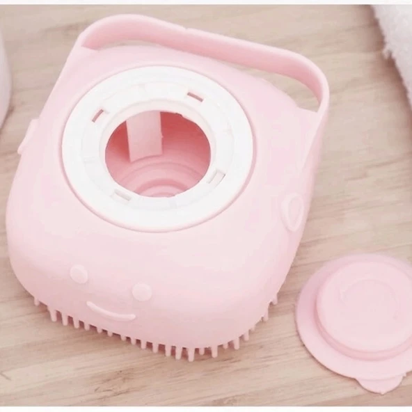 Markapet Şampuan Hazneli Kedi Köpek Silikon Duş Fırçası 11 cm Pembe - 3
