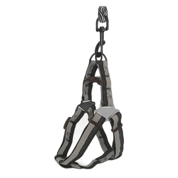 Köpek Göğüs Tasma Seti Dalga Desenli 1.5 cm*35-48 cm Siyah-Beyaz - 7