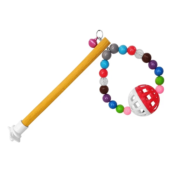 Renkli Boncuklu Ve Tünekli Muhabbet Kuş Salıncağı 9.5-16 cm ürün görseli 1