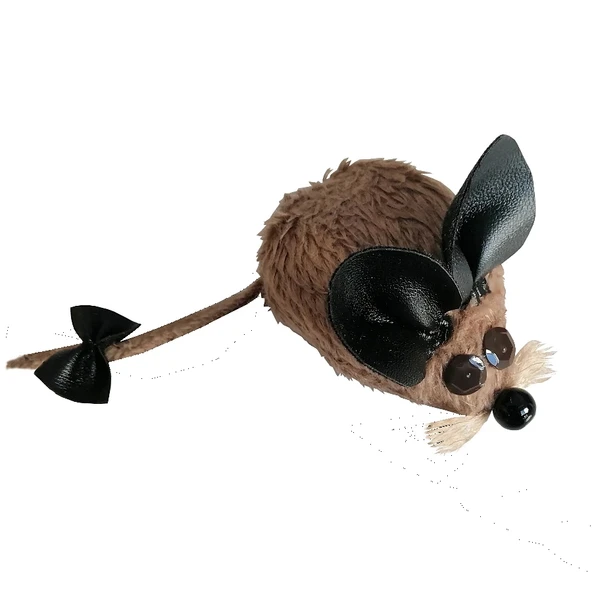 Markapet Kedi Oyuncağı Bıyıklı Peluş Fare 4,5 x 6-15 cm Taba ürün görseli 1