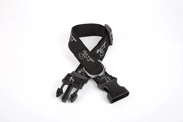 Doggie Köpek Desenli Dokuma Köpek Boyun Tasması 3 cm x 36-60 cm ürün görseli 1