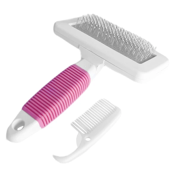 Markapet Temizleme Aparatlı Kedi Köpek Tarağı 9.5 cm-14 cm Medium Pembe - Resim 4