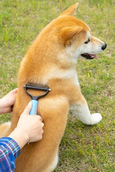 Plastik Saplı Metal Kedi Köpek Bakım Kıtık Tüy Topak Açıcı Tarak 1Adet - 4