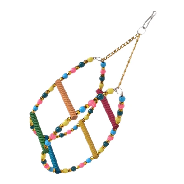 Markapet Renkli Boncuklu Ve Merdivenli Damla Kuş Salıncağı 9-24 cm - Resim 5