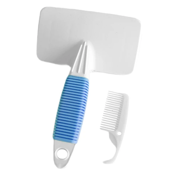 Markapet Temizleme Aparatlı Kedi Köpek Tarağı 7 cm-14 cm Small Mavi - 3