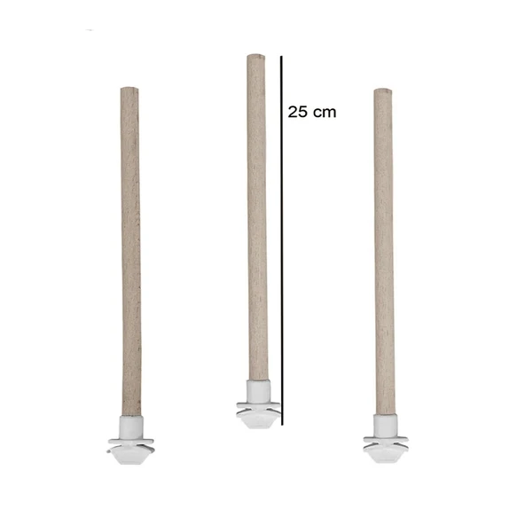 Markapet Doğal Ahşap Kuş Tüneği 1.2 cm-25 cm Standart  ( 2 Adet ) - 2