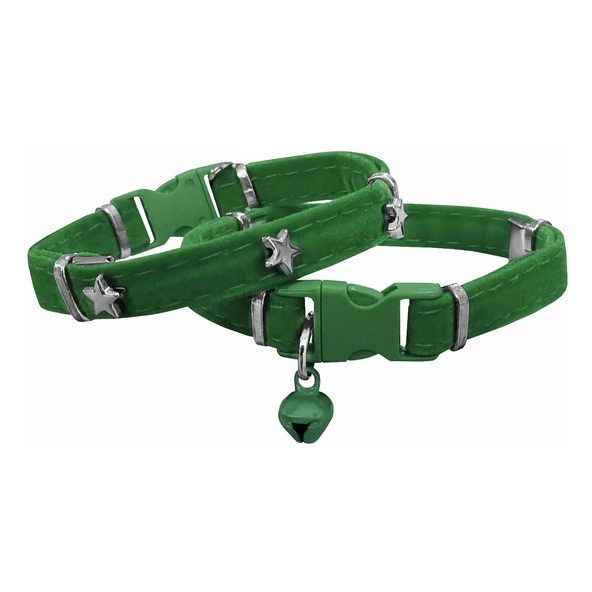 Markapet Kadife Kedi Boyun Tasması Yıldızlı 20-32 cm Yeşil - 2