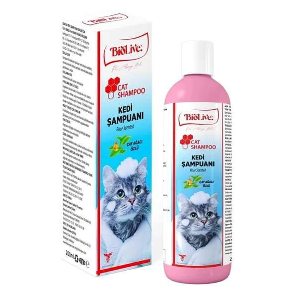 Biolive Çay Ağacı Özlü Kedi Şampuanı 200ml - 6