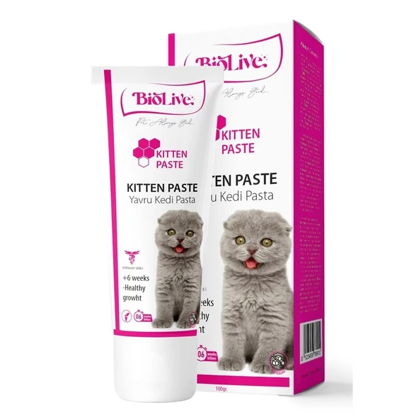 Biolive Kitten Yavru Kediler İçin Malt Vitamin Paste 100gr - Resim 2
