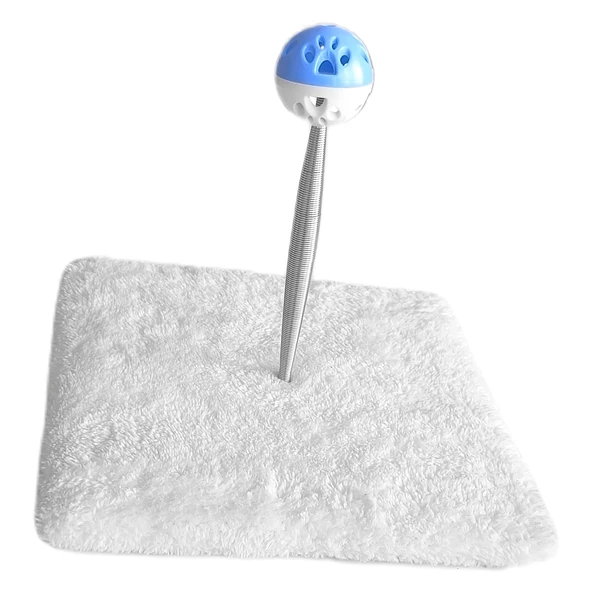 Yaylı Toplu Hacıyatmaz Kedi Aktivite Oyuncağı 16-20 cm Beyaz - Resim 3