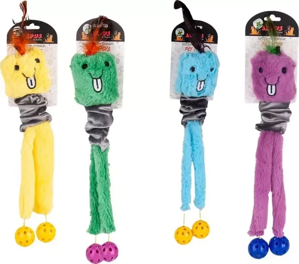 Uzayabilen Peluş Toplu Yaylı Kedi Köpek  Oyuncağı Çeşitli Renklerde 45 cm - Resim 2