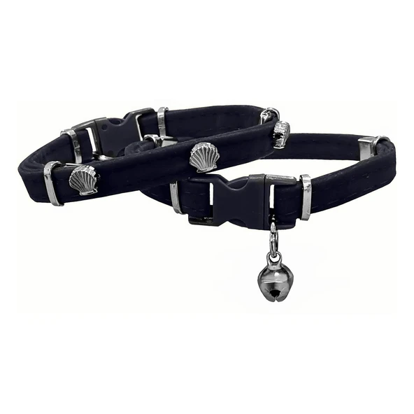 Markapet Kadife Kedi Boyun Tasması Midyeli 20-32 cm Siyah - Resim 2