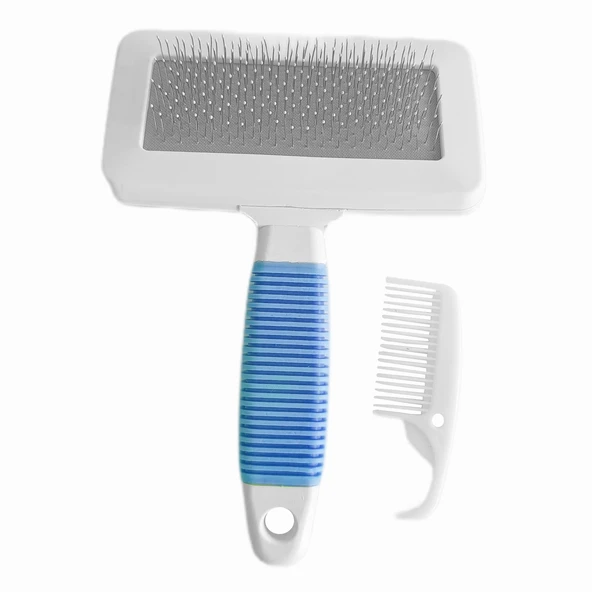 Markapet Temizleme Aparatlı Kedi Köpek Tarağı 7 cm-14 cm Small Mavi - 5