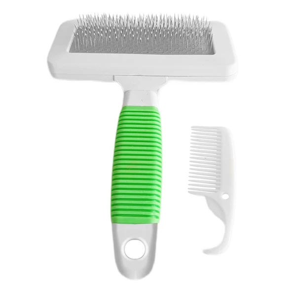 Markapet Temizleme Aparatlı Kedi Köpek Tarağı 12 cm-15 cm Large Yeşil ürün görseli 1