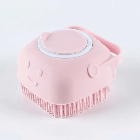 Markapet Şampuan Hazneli Kedi Köpek Silikon Duş Fırçası 11 cm Pembe - 2