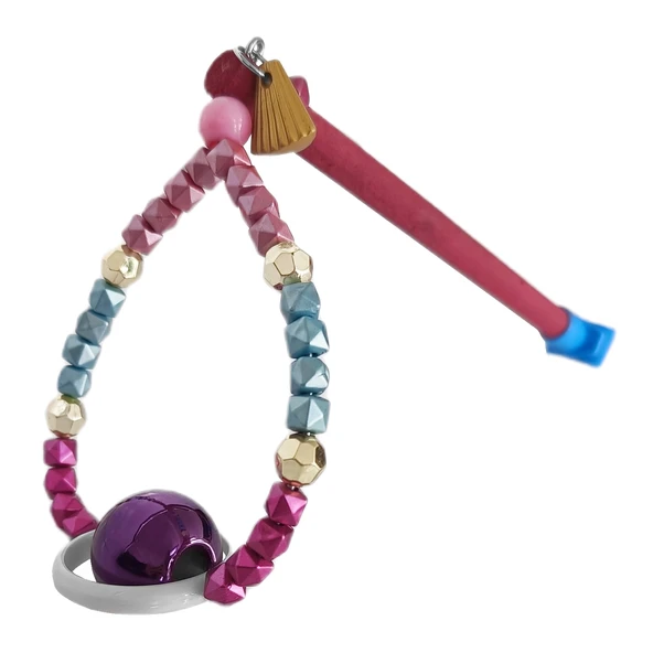 Markapet Tünekli Döner Toplu Kuş Oyuncağı 10 cm-16 cm Bordo - Resim 2