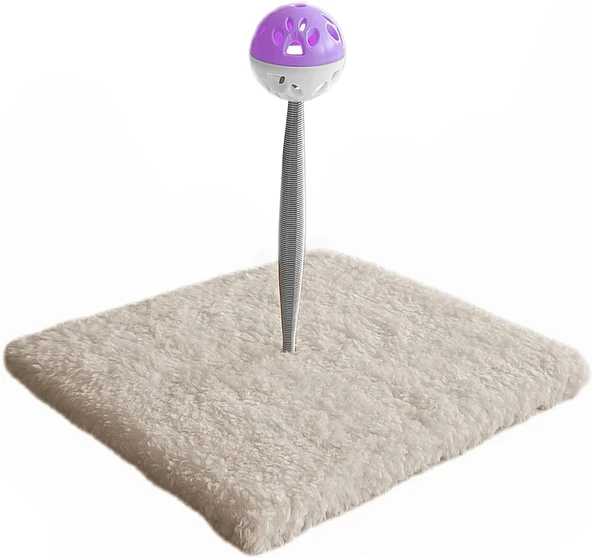 Yaylı Toplu Hacıyatmaz Kedi Aktivite Oyuncağı 16-20 cm Krem Rengi ürün görseli 1