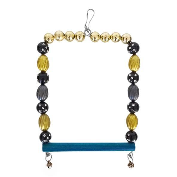 Markapet Boncuklu Ve Tünekli Kare Kuş Salıncağı 10 cm-13 cm Renkli - Resim 7