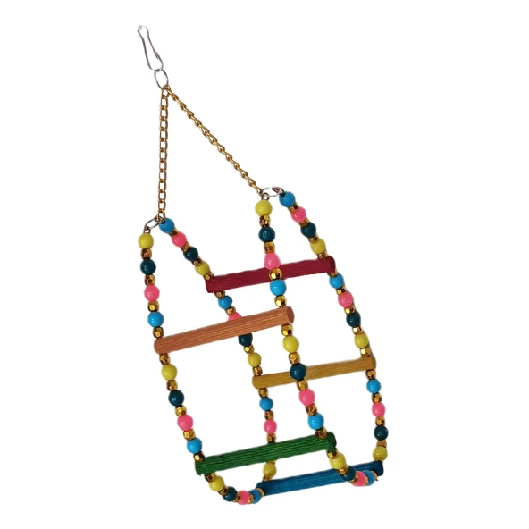 Markapet Renkli Boncuklu Ve Merdivenli Damla Kuş Salıncağı 9-24 cm - Resim 4