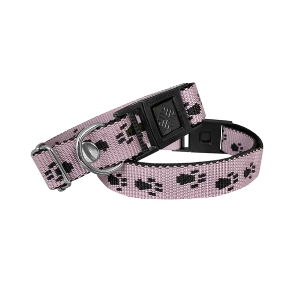 Markapet Köpek Tasması Patili Dokuma 2 cm - Min: 30 cm - Max: 50 cm Açık Pembe - 1