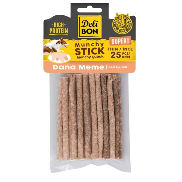 Delibon Super Munchy Çubuk Dana Memeli İnce 25 Adet - Resim 2