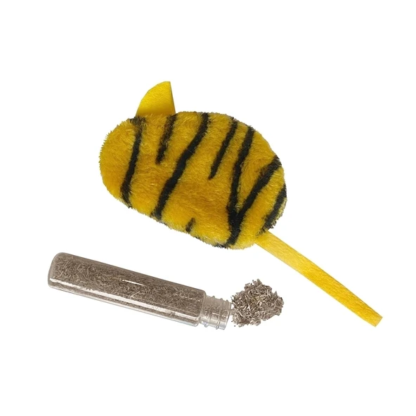 Markapet Kedi Oyuncağı Kaplan Desenli Peluş Fare 6-10-18 cm ürün görseli