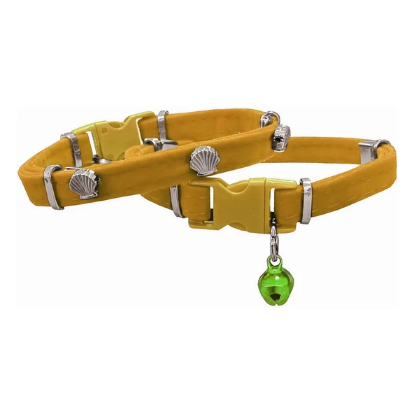 Markapet Kadife Kedi Boyun Tasması Midyeli 20-32 cm Sarı ürün görseli 1