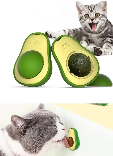 Avokado Şeklinde Catnipli Doğal Kedi Yalama Topu 6 Cm ürün görseli 1