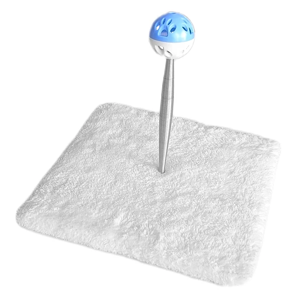 Yaylı Toplu Hacıyatmaz Kedi Aktivite Oyuncağı 16-20 cm Beyaz - Resim 4