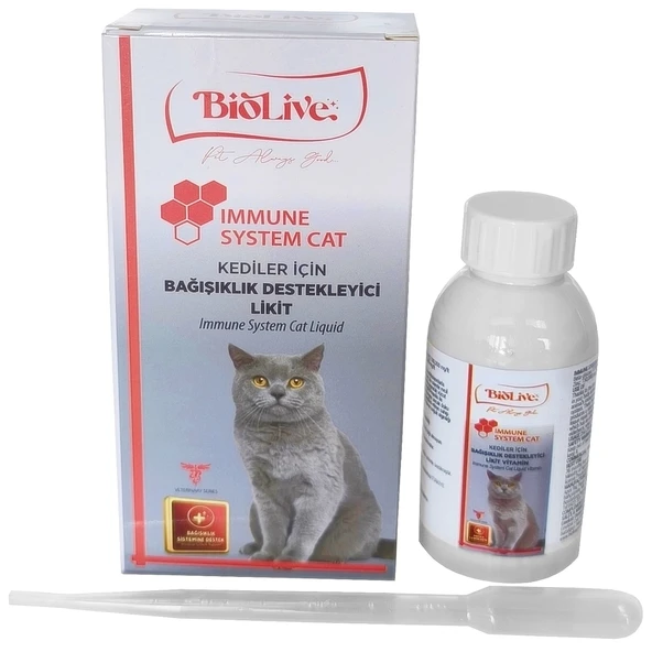 Biolive Immune Cat Kediler İçin Bağışıklık Destekleyici Sıvı Vitamin 100ml ürün görseli 1