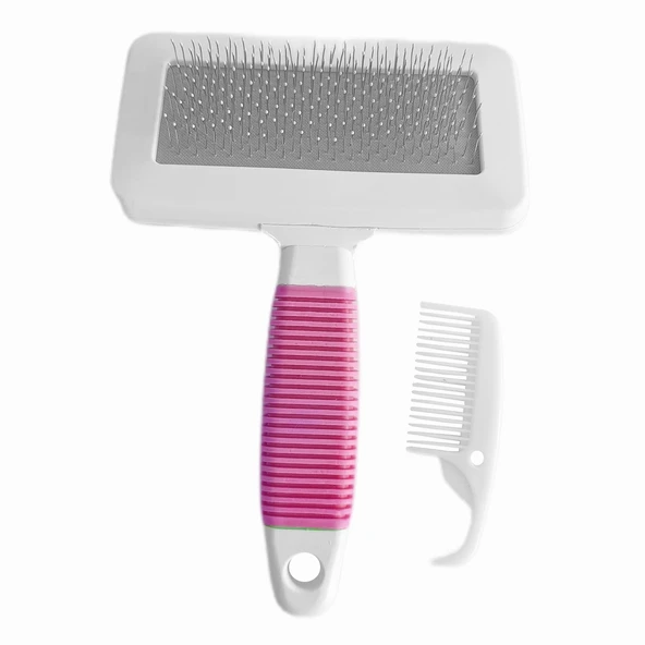 Markapet Temizleme Aparatlı Kedi Köpek Tarağı 12 cm-15 cm Large Pembe - Resim 4