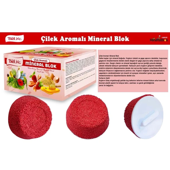 BİOLİVE Çilek Aromalı Mineral Blok - Resim 2