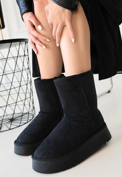 Sophia Siyah Süet Bot - 2